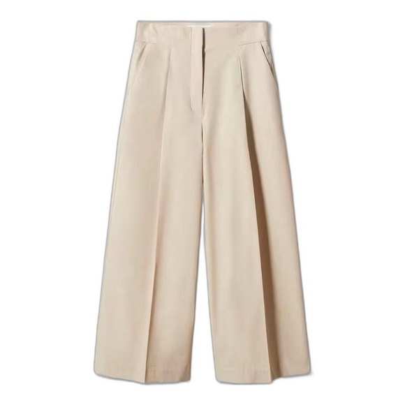 Mango Pope Plain Tailored Trousers size 10 beige - Picture 4 of 5